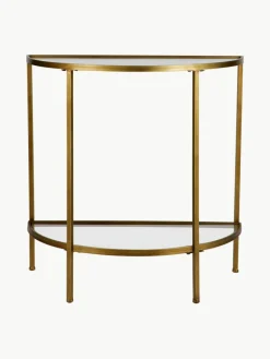 Halfroned glazen wandtafel Goddess met antieke afwerking