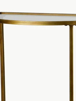 Halfroned glazen wandtafel Goddess met antieke afwerking