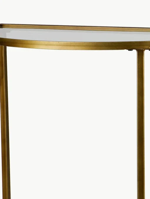 Halfroned glazen wandtafel Goddess met antieke afwerking