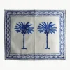 Handbedrukte katoenen placemats The Palms, 4 stuks