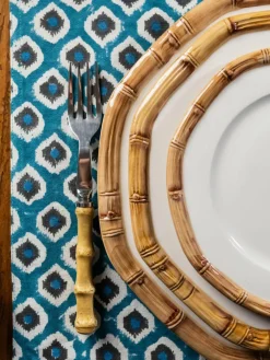 Handbedrukte katoenen placemats Sarp, 4 stuks