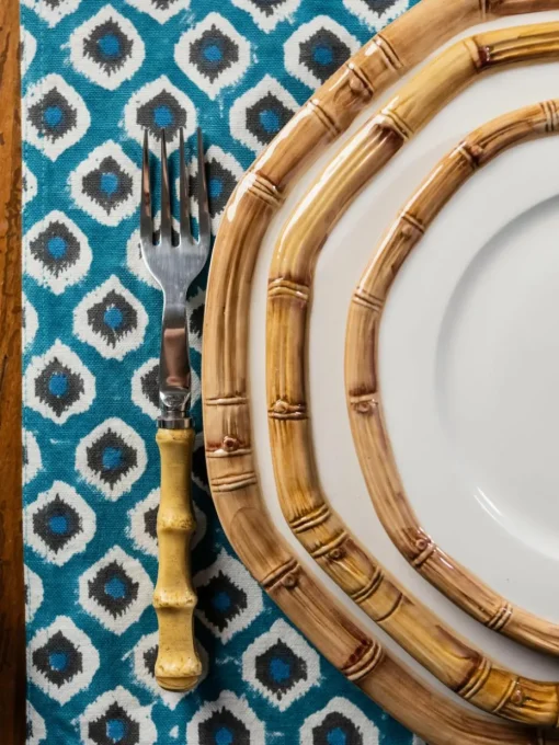 Handbedrukte katoenen placemats Sarp, 4 stuks