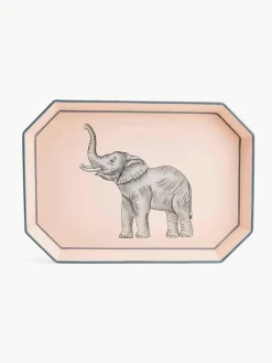 Handbeschilderd decoratief dienblad Fauna met olifantenmotief