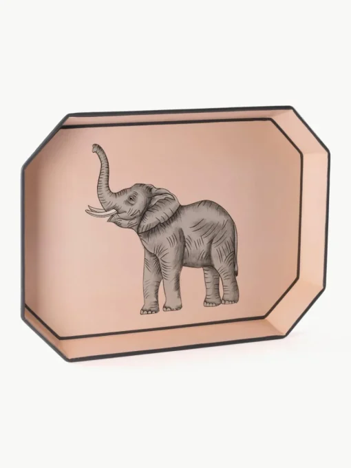 Handbeschilderd decoratief dienblad Fauna met olifantenmotief