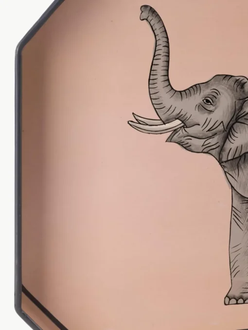 Handbeschilderd decoratief dienblad Fauna met olifantenmotief
