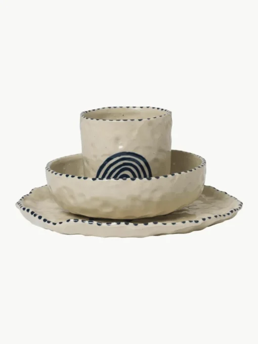 Handbeschilderd kinderservies Naive, 3-delig