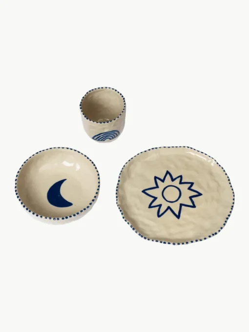 Handbeschilderd kinderservies Naive, 3-delig