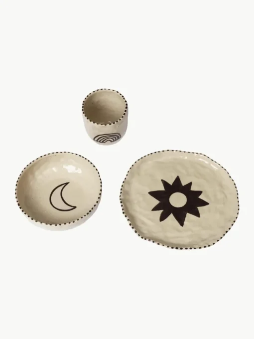 Handbeschilderd kinderservies Naive, 3-delig