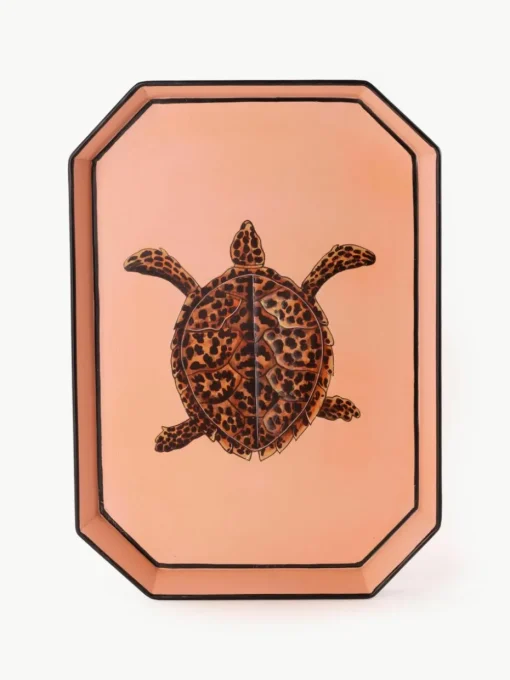 Handbeschilderd sierblad Fauna met schildpadmotief