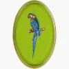 Handbeschilderd sierblad Fauna met papegaaienmotief