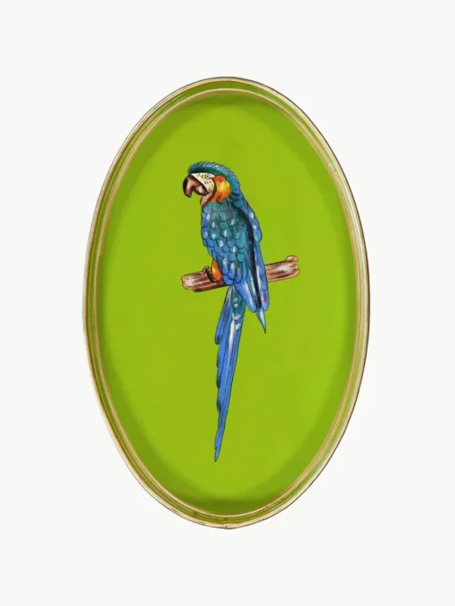 Handbeschilderd sierblad Fauna met papegaaienmotief