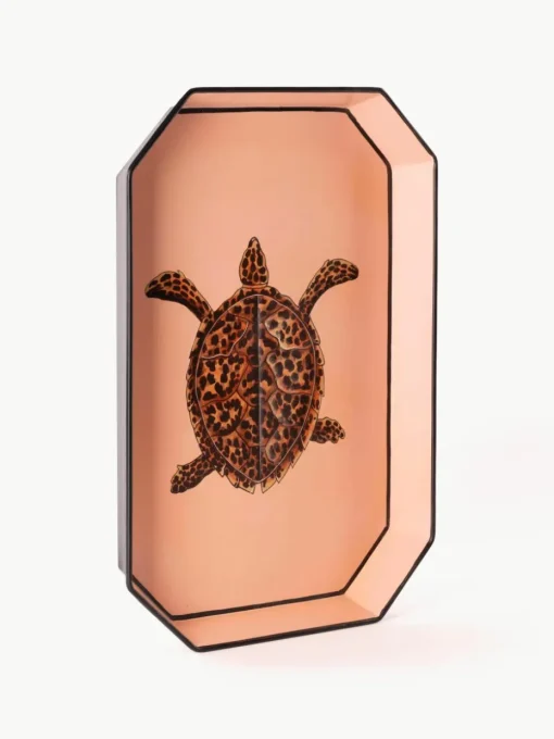 Handbeschilderd sierblad Fauna met schildpadmotief