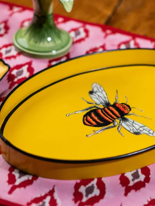 Handbeschilderd sierblad Fauna met bijenmotief