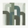 Handbeschilderde canvasdoek Green Lines