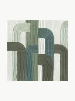 Handbeschilderde canvasdoek Green Lines