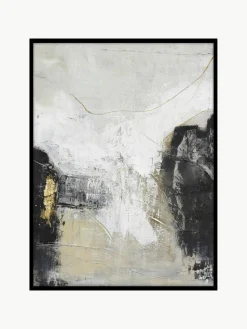 Handbeschilderde canvasdoek White Noir met houten frame