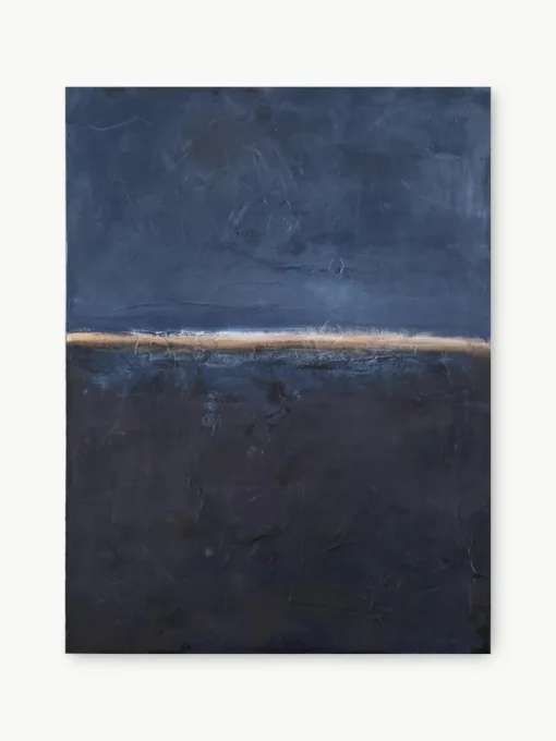Handbeschilderde canvasdoek Edge Blue