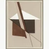 Handbeschilderde canvasdoek Brown Shapes met frame
