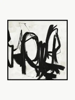 Handbeschilderde canvasdoek Playblack met houten frame