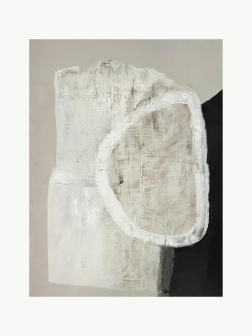 Handbeschilderde canvasdoek White Stone