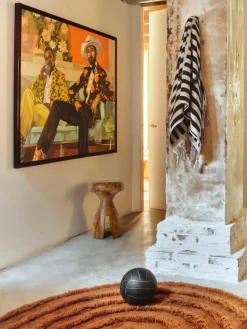 Handbeschilderde canvasdoek Higher met houten frame