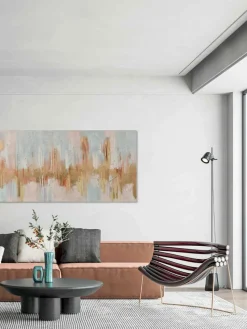 Handbeschilderde canvasdoek Interferenza di Colori