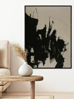 Handbeschilderde canvasdoek Without met houten lijst