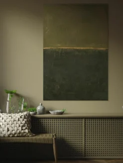 Handbeschilderde canvasdoek Edge Green
