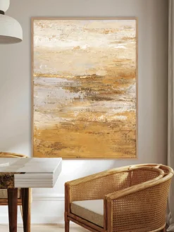 Handbeschilderde canvasdoek Hydrate met houten frame