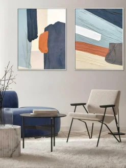 Handbeschilderde canvasdoek Fabrics met lijst