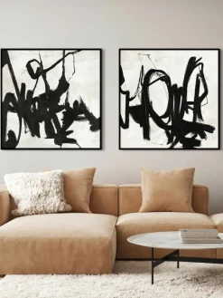 Handbeschilderde canvasdoek Playblack met houten frame