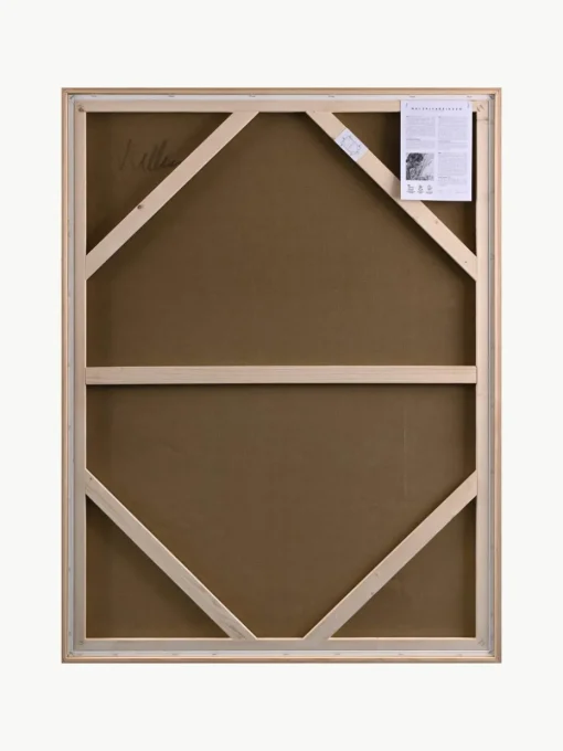 Handbeschilderde canvasdoek Yellow Field met houten lijst