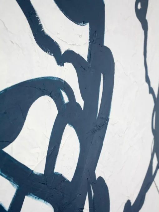 Handbeschilderde canvasdoek Blueplay met houten frame