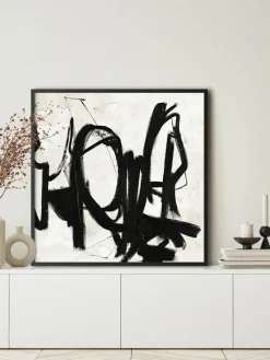 Handbeschilderde canvasdoek Playblack met houten frame