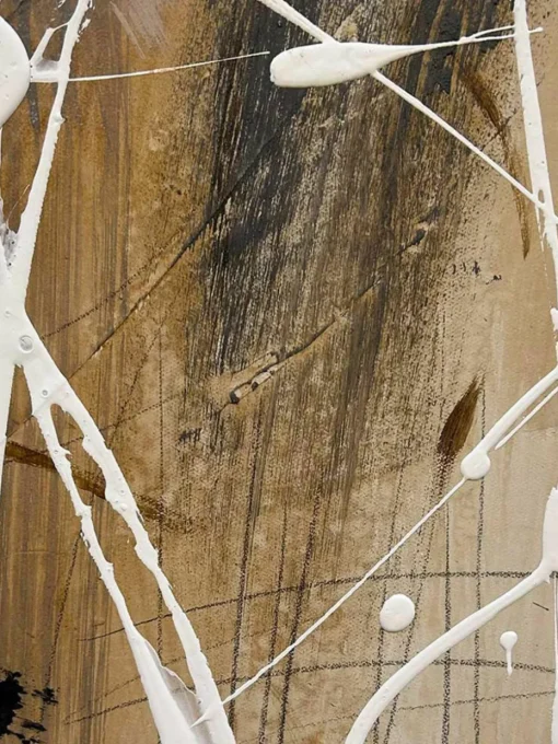 Handbeschilderde canvasdoek Cream