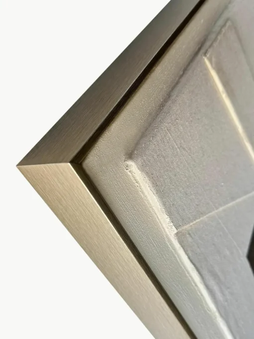 Handbeschilderde canvasdoek Brown Shapes met frame