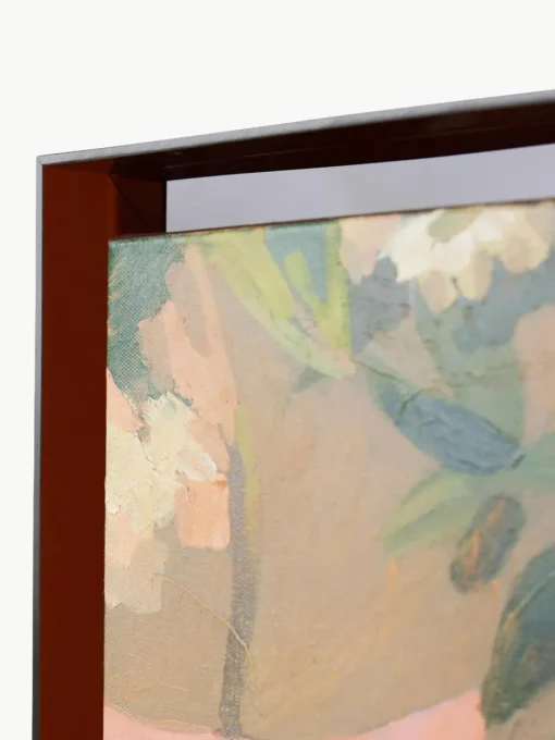 Handbeschilderde canvasdoek Higher met houten frame