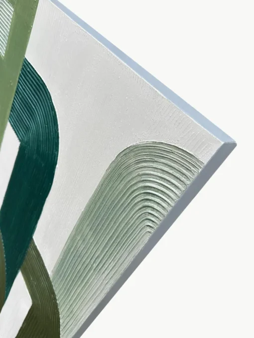 Handbeschilderde canvasdoek Green Lines