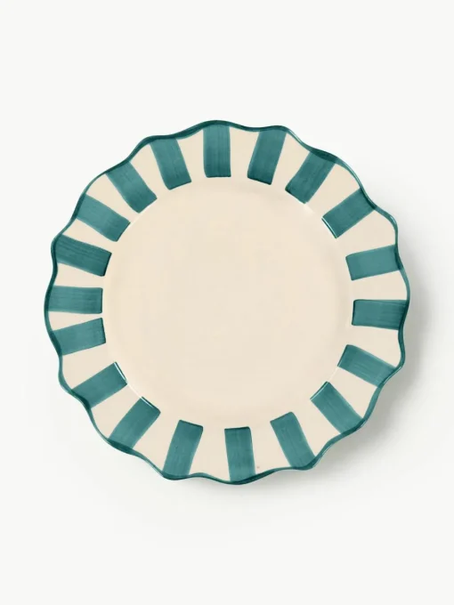 Handbeschilderde dinerborden Pine Scalloped