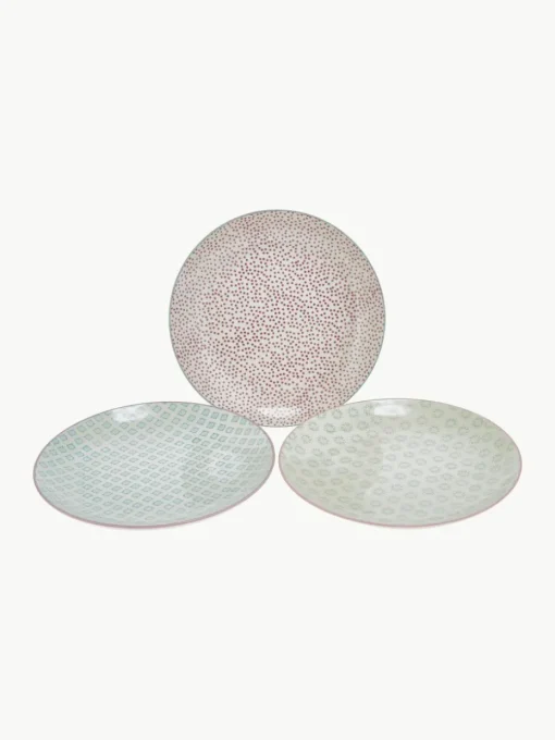 Handbeschilderde dinerbord Patrizia, set van 3