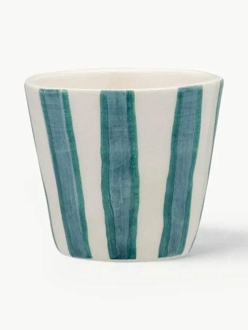 Handbeschilderde espresso kopjes Powder Striped, 2 stuks