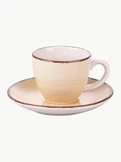 Handbeschilderde espresso kopjes Baita met schoteltjes, 6-delig