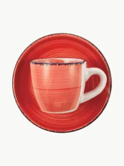 Handbeschilderde espresso kopjes Baita met schoteltjes, 6-delig
