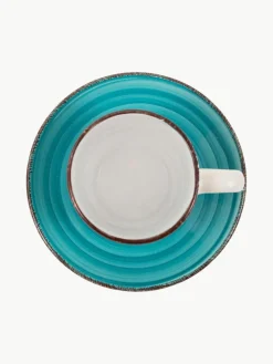 Handbeschilderde espresso kopjes Baita met schoteltjes, 6-delig