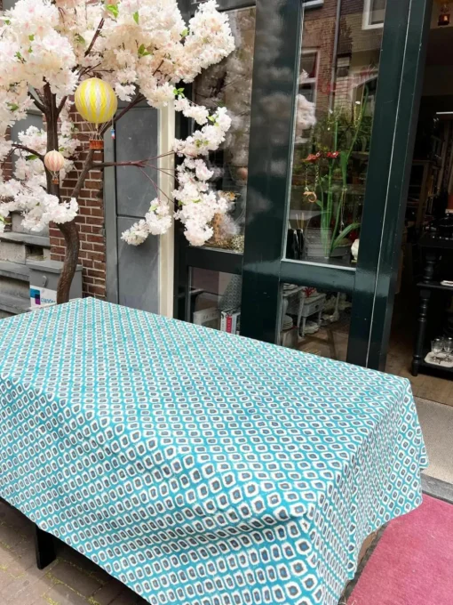 Handbeschilderde katoenen tafelkleed Sarp