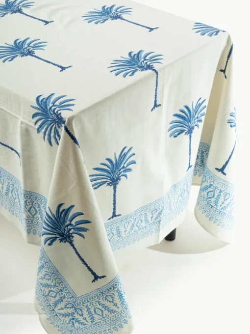 Handbeschilderde katoenen tafelkleed The Palms