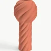 Handbeschilderde keramische vaas Twist Pillar, H 34 cm