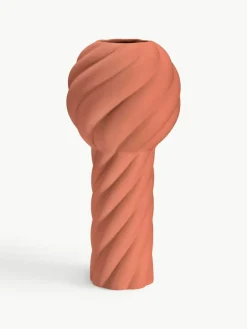 Handbeschilderde keramische vaas Twist Pillar, H 34 cm
