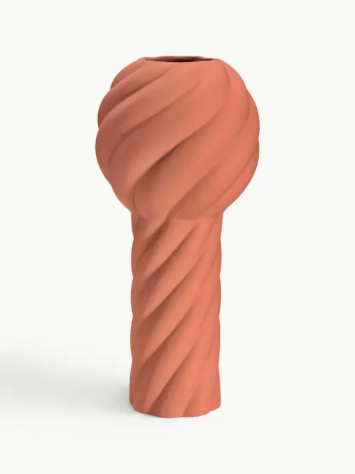 Handbeschilderde keramische vaas Twist Pillar, H 34 cm