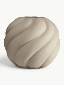 Handbeschilderde keramische vaas Twist Ball, H 20 cm